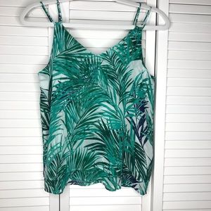 Ann Taylor Factory Palm Print Tropical Crop Tank Top Size XS